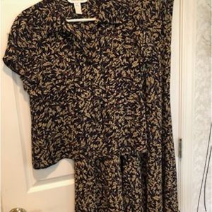 2 piece dress short sleeve top, long skirt